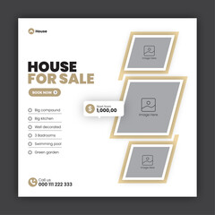 Real estate social media post banner design template or web banner design template