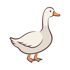 Obraz premium Cartoon illustration of a standing goose with a simple design 