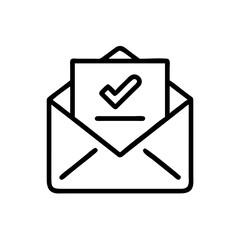 Envelope with checked document symbolizing confirmed message  