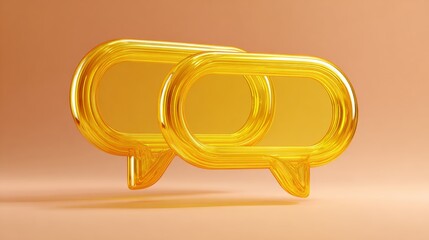 abstract two bubble talk or comment sign symbol. 3d render.
