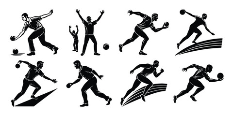 Cricket Bowler Vector Silhouette Bundle – Set 2