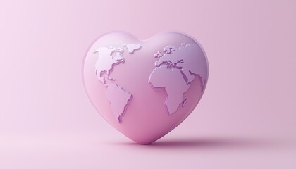 Global Creative Logo: Heart Shape Representing Love For The Earth And The World, With An International Message Of Love And Unity. Promote World Unity And Environmental Conservation.