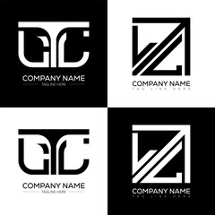 LTL minimalist and classic logo set design. LTL flat and simple style with black and white color variation letter logo set in one artboard.