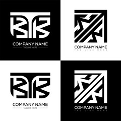 KTK minimalist and classic logo set design. KTK flat and simple style with black and white color variation letter logo set in one artboard.