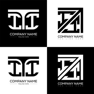 ITI minimalist and classic logo set design. ITI flat and simple style with black and white color variation letter logo set in one artboard.