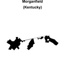 Morganfield (Kentucky) blank outline map