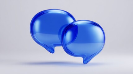 abstract two bubble talk or comment sign symbol. 3d render.