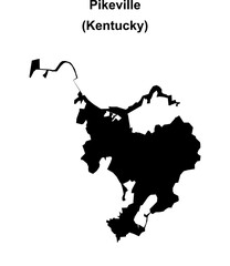 Pikeville (Kentucky) blank outline map