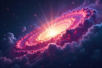 A celestial panorama depicting a swirling nebula, vibrant with cosmic dust and ethereal light, suggesting the vastness and mystery of a divine creation , abstract, energy