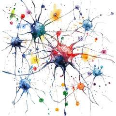 watercolor vector of Neural Networks, high quality, isolated on a white background.