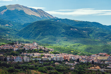 Fototapeta premium views of the downtown of the village of Sasso di castalda, Potenza