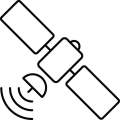 Satellite, Space Line Icon. Tv, antenna, connection or route sign. Vector illustration