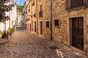 views of the downtown of the village of Sasso di castalda, Potenza