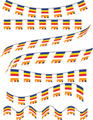 Buddhist Flag Vine Wave Vector