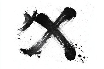 Japan black ink style splatter stroke paint brush paint paper texture isolated on white background becomes a unique art form