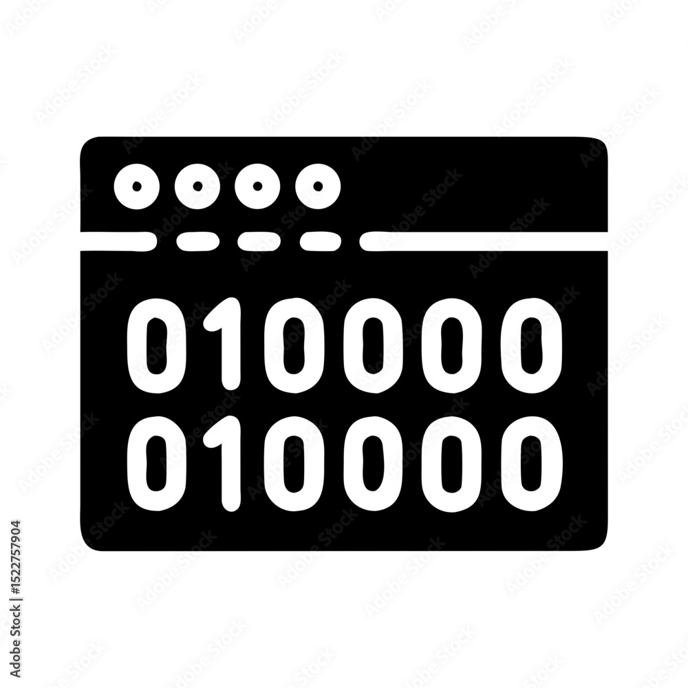 Poster binary code representation in minimalist black and white design