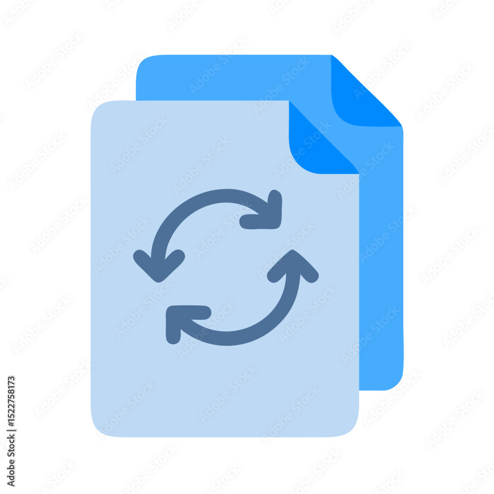 Poster synced files with arrows indicating data transfer and updating
