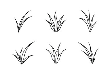 grass blade icon line art vector illustration