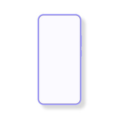 Smartphone mockup with blank screen on isolated background. Vector illustration.