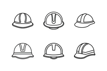 Fototapeta premium hard hat icon outline vector illustration