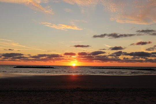 Sunset along the west coast