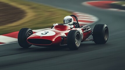 Vintage race car from the golden racing era

