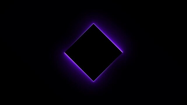 neon light glowing squre animation and loading sabar 4k stock video on black background