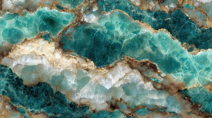 Basalt crosssection design with intense pearl white and teal colors
