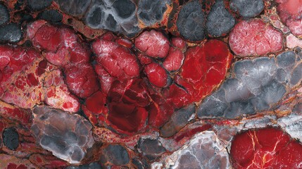 Chalcedony stone crosssection design with intense colors and patterns