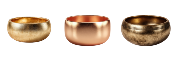 Stunning Collection of Three Unique Singing Bowls for Meditation