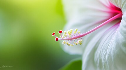 Detailed Stigma of White Hibiscus