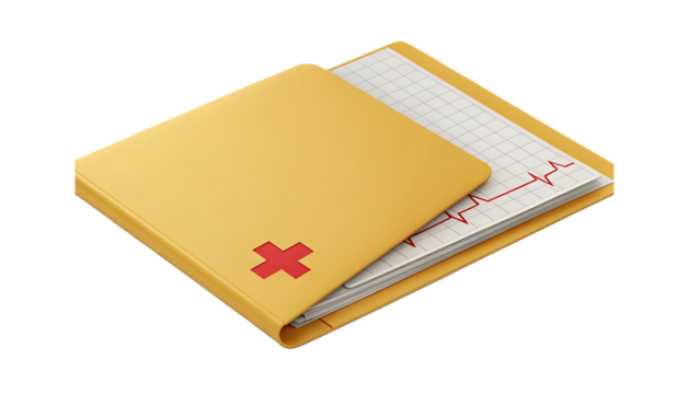 Medical records folder icon isolated on transparent background