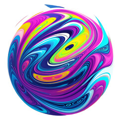Colorful swirl abstract sphere art modern style