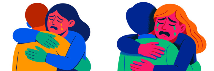 Obraz premium Supportive embrace between two individuals expressing empathy and understanding during difficult times