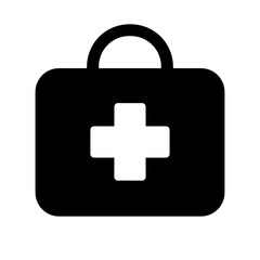 Medical bag icon in solid style