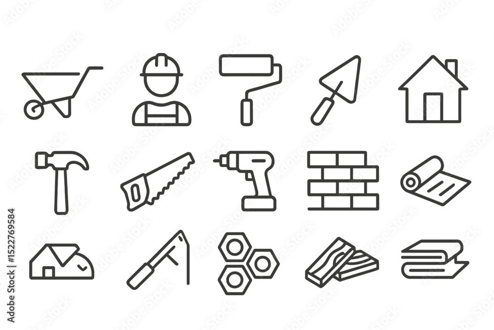 Poster Construction tools and equipment displayed in a workspace setting during a renovation project