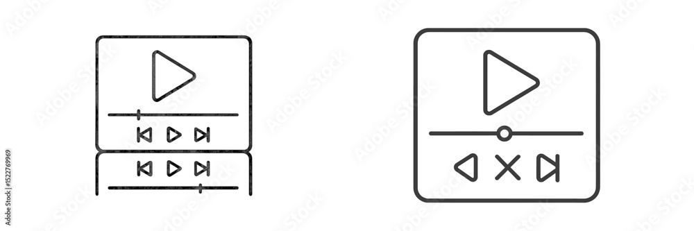 Leinwandbilder Play button icons representing multimedia controls for easy navigation in digital content