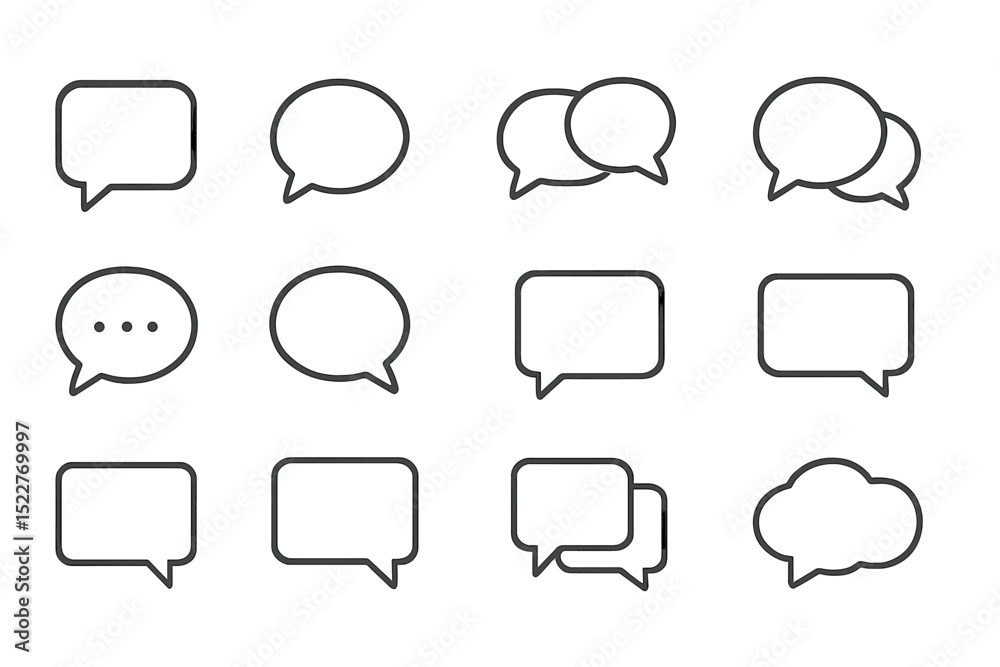 Leinwandbilder different styles of conversation bubbles for graphic design and communication usage