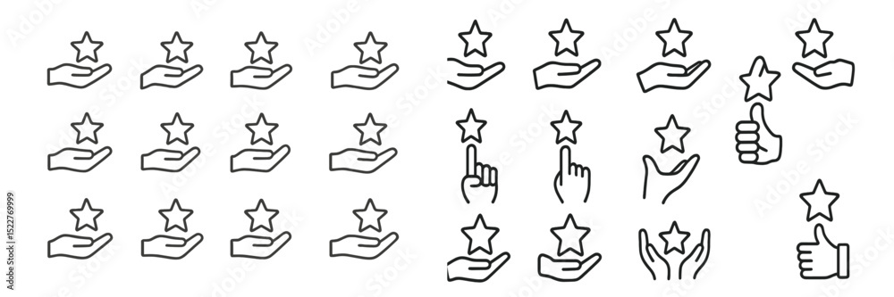 Poster hands holding stars in various orientations and styles, representing support and achievement in a cr