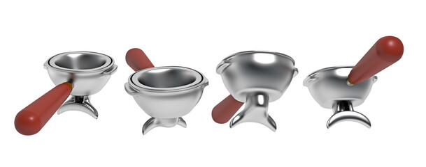 Professional Espresso Portafilter 3d render illustration icon