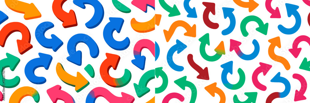 Poster Colorful arrows creating a dynamic pattern in a vibrant display of non-linear design ideal for creative projects
