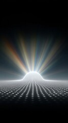 Abstract Radial Light Pattern with Glowing Sphere