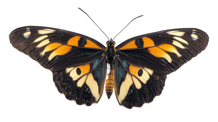 Blue tiger butterfly beautiful wings Transparent background, PNG file