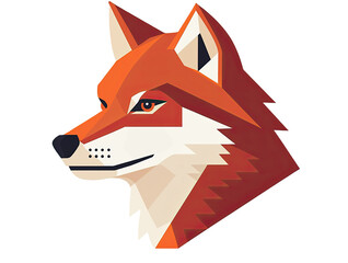 Modern red fox stylized face