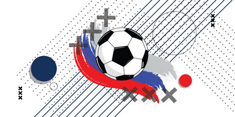 vector illustration of a football cup 2018. design of a stylish background for the soccer championship. vector realistic 3d ball. element for design cards, invitations, gift cards, flyers, vector