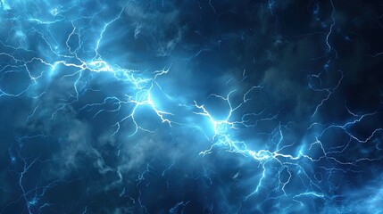Fototapeta premium 翻译： Title: Dramatic Pre-Storm Blue Cloudy Sky – Ominous Clouds, Deep Azure Hues, Atmospheric Tension, Brooding Skyscape, Impending Storm Aura
