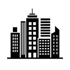 Fototapeta premium Abstract silhouette of city skyline with modern buildings 