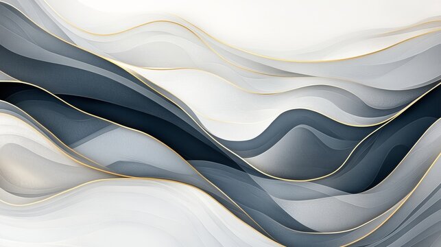 Ink painting featuring turbulent water and Zen elements is elevated by a Chinese white art effect, creating a bold visual statement on a pristine white backdrop