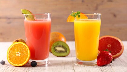 cold fruit juice in summer time