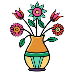 Flower Vase SVG – Elegant Floral Arrangement Vector for Crafts, Home Decor, and Invitations